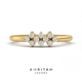 Triple-Column Stacked Yellow Gold Statement Ring
