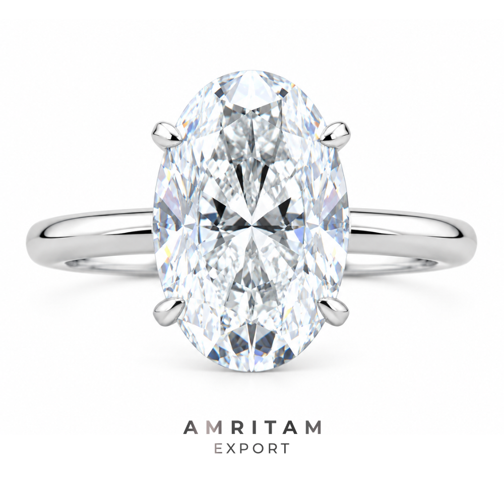 The Eternal Grace Horizontal Oval Solitaire Ring
