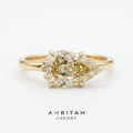 The Luminous East-West Pear Champagne Diamond Solitaire Ring