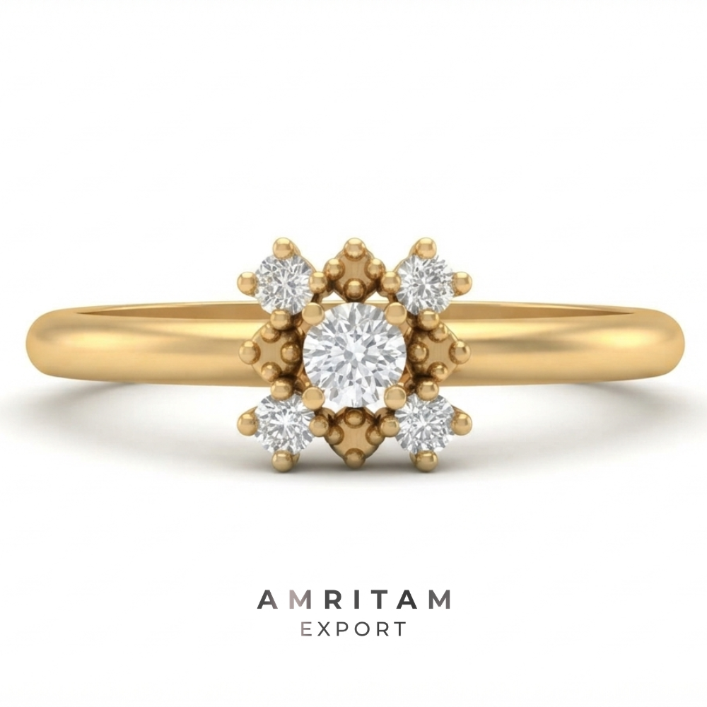 Lab-Grown Diamond Geometric Square Frame Ring