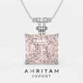 Princess Cut Pink Diamond Pendant Necklace