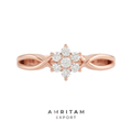 Floral Twisted Bypass Cluster Ring