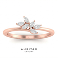 Lab-Grown Diamond Marquise Leaf Cluster Ring