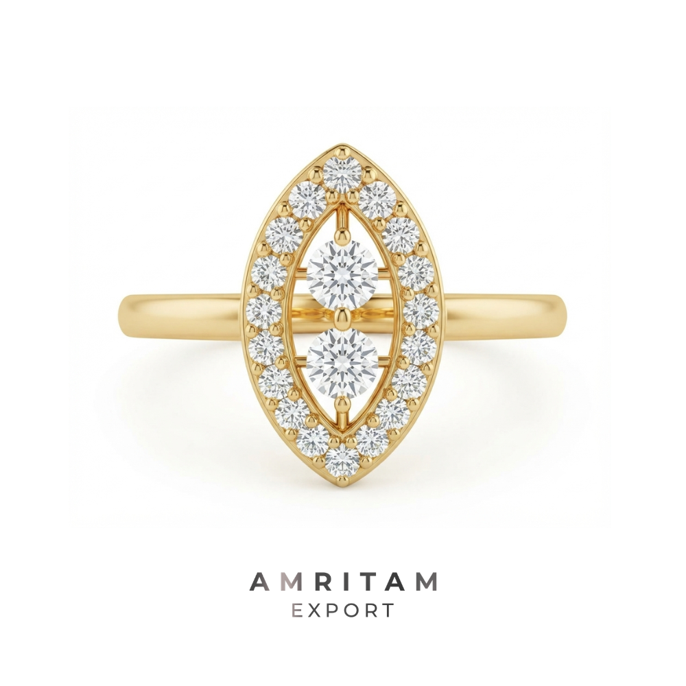 Lab-Grown Diamond Marquise Frame Ring