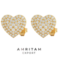 Pavé Diamond Heart Cluster Stud Earrings