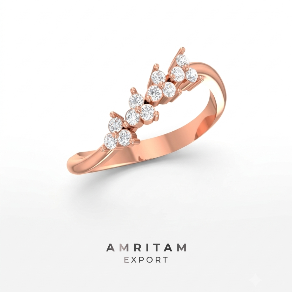 Multi-Stone Ascending Floral Rose Gold Statement Ring