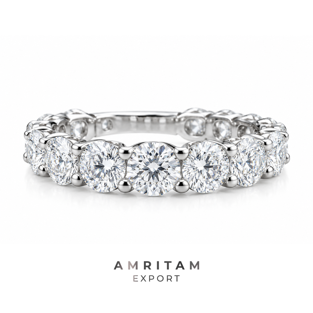 The Luminous Round Brilliant Eternity Wedding Band