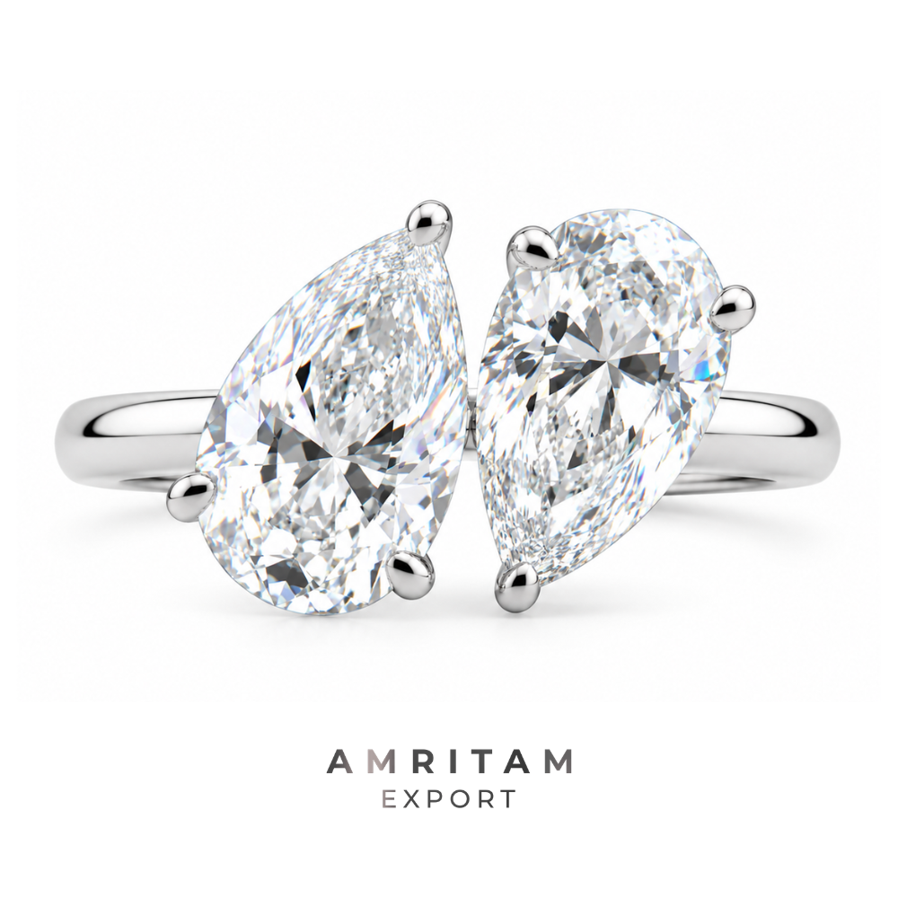 The Luminous Double Pear-Cut Toi et Moi Statement Ring