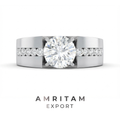 Lab-Grown Diamond Men’s Channel-Set Solitaire Ring