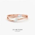 Double Marquise Rose Gold Statement Ring