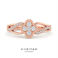 Quatrefoil Multi-Stone Pave Rose Gold Statement Ring