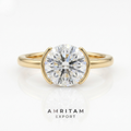 Lab-Grown Diamond Semi-Bezel Solitaire Ring