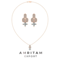 Geometric Hexagon & Star Cluster Diamond Necklace Set