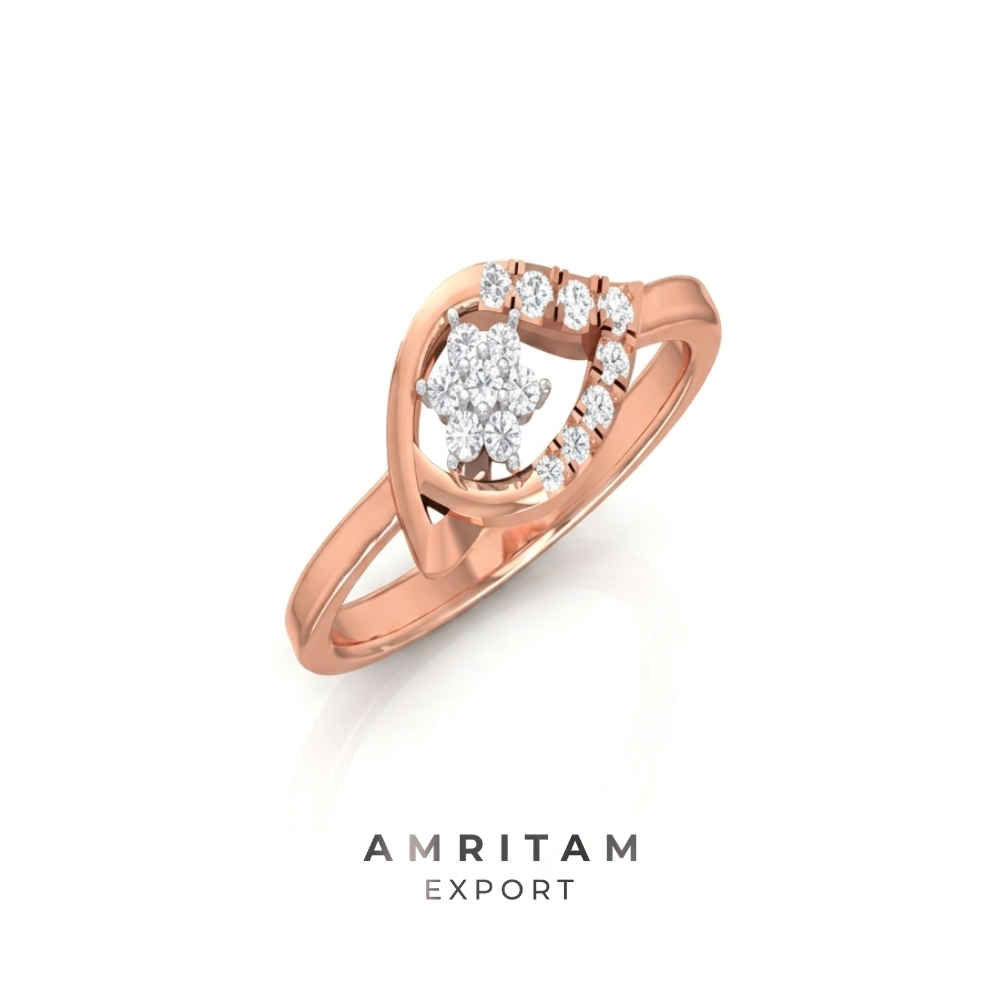 Asymmetric Multi-Stone Rose Gold Statement Ring
