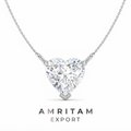 Heart Cut Lab Diamond Solitaire Pendant Necklace