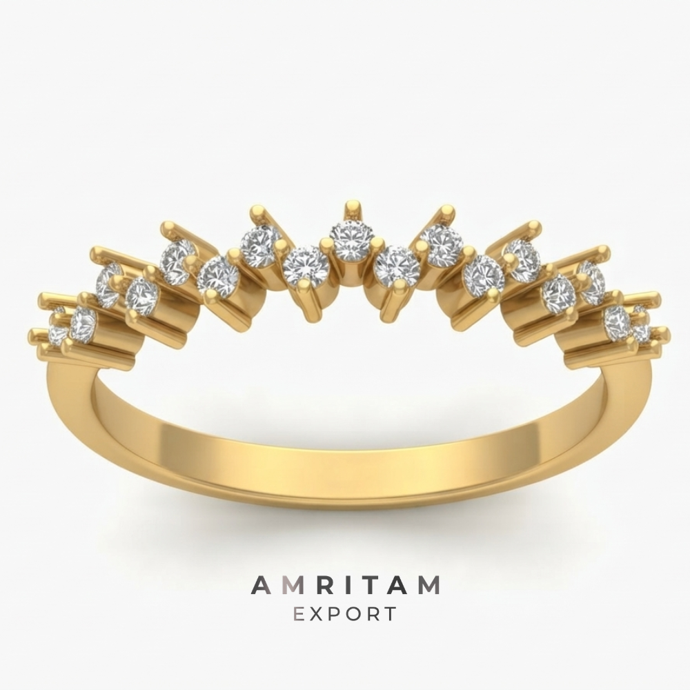 Multi-Stone Round Yellow Gold Statement Ring