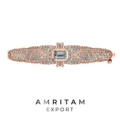 Emerald Cut Diamond Octagon Halo Pavé Statement Bangle
