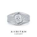 Lab-Grown Diamond Men’s Pave Statement Ring | Cushion Cut Bold Signet Ring