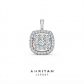 Round Halo Diamond Cluster Pendant