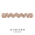 Alternating Oval & Round Diamond Halo Bangle Bracelet