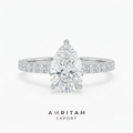 Pave Band White Gold Engagement Ring