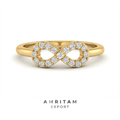 Pave Accent Yellow Gold Statement Ring