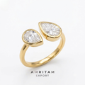 Two Pear Cut Lab-Grown Diamond Toi Et Moi Ring