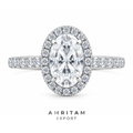 The Luminous Oval Halo Diamond Statement Ring