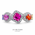 The Luminous Multi-Gemstone Halo Statement Ring