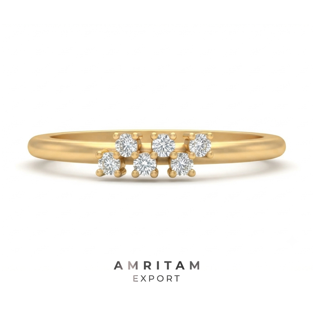 Multi-Step Staggered Yellow Gold Statement Ring