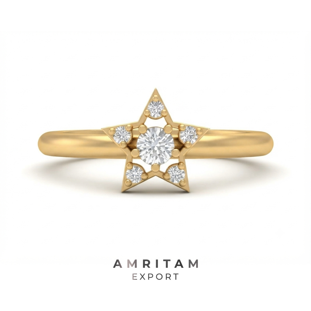 Lab-Grown Diamond Star Frame Ring