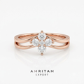 Round Cut Multi-Stone Rose Gold Bypass Ring