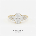 Oval Cut Multi-Stone Yellow Gold Statement Ring