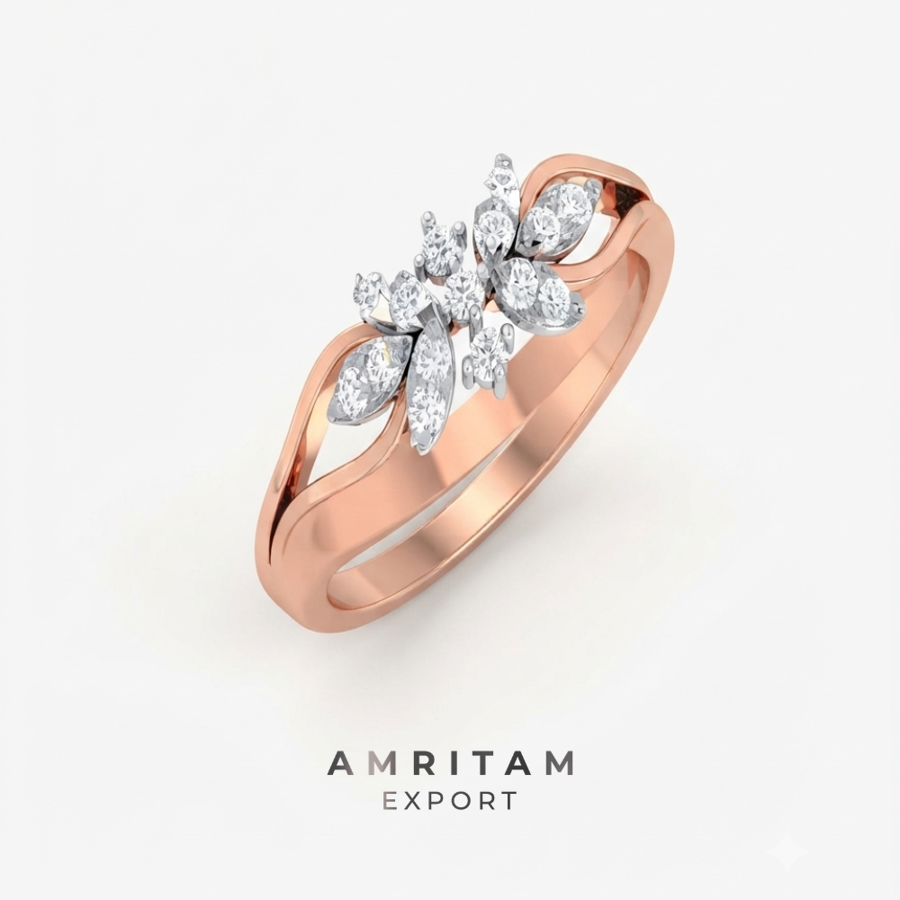 Marquise & Round Multi-Stone Rose Gold Statement Ring