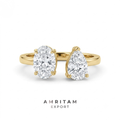 Toi Et Moi Oval and Pear Diamond Ring