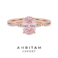 The Luminous Oval Pink Gemstone Split-Shank Ring