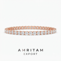 Rose Gold Round Brilliant Diamond Eternity Bangle