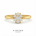Round Multi-Stone Yellow Gold Statement Ring