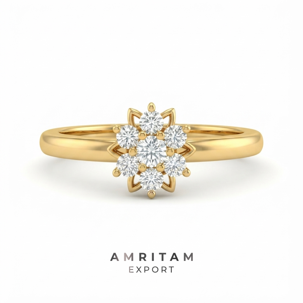 Round Multi-Stone Yellow Gold Statement Ring