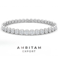 Round Cut Bezel Set Lab Diamond Tennis Bracelet