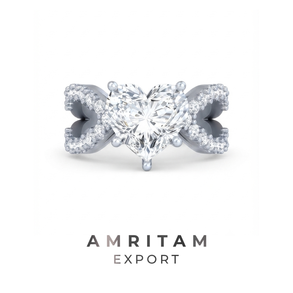 Lab-Grown Diamond Heart Infinity Ring