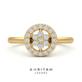 Lab-Grown Diamond Round Medallion Halo Ring