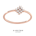 Asymmetric Square Diamond Rose Gold Statement Ring
