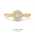 Round Floral Yellow Gold Statement Ring