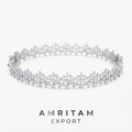 Regal Pear Diamond Crown Lattice Statement Bracelet
