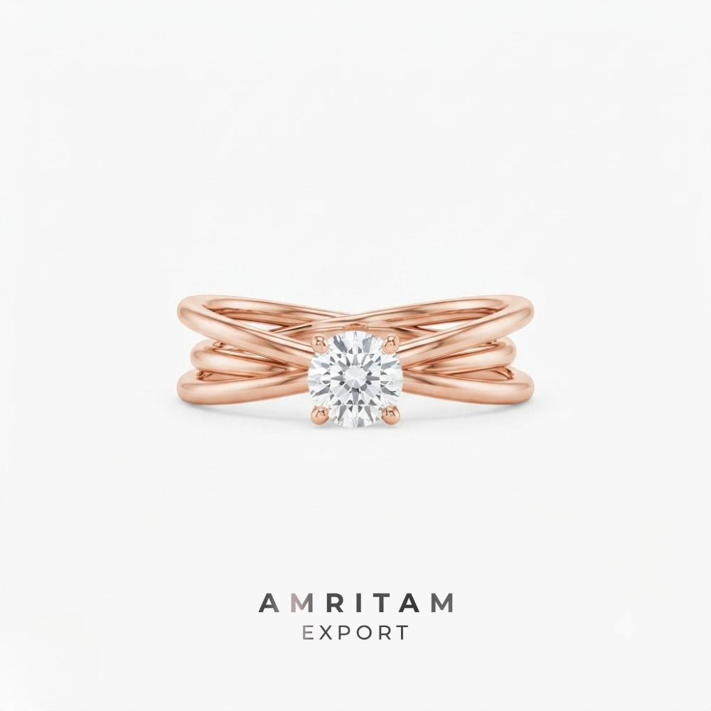 Lab-Grown Diamond Multi-Band Cross Ring