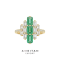 The Luminous Multi-Emerald Baguette Statement Ring