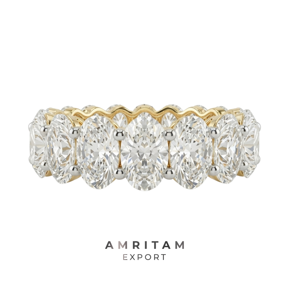 The Luminous Oval Cut Eternity Wedding Band