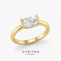 Lab-Grown Diamond East-West Half-Bezel Solitaire Ring