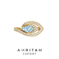 The Luminous Marquise Halo Gemstone Statement Ring